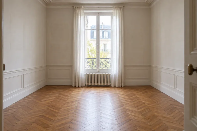Illustration : la même chambre vidée après le débarras